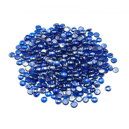 Fire Glass, 10LBS/4.5KG High-Temperature Resistant Fireplace Rocks, 3/4-Inch / 19.05 mm Reflective & Smokeless Firepit Glass Beads, High Luster Stone Landscaping for Fire Pit Table, Cobalt Blue
