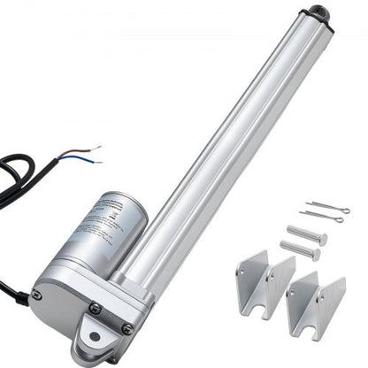 12V linjärt ställdon, 304,8 mm slaglängd IP65 vattentätt linjärt ställdon, 3000N 5 mm/s rörelseställdon med monteringsfäste för solcellsspårare, industrimaskiner, dörröppnare
