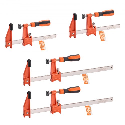 Träklämmor för träbearbetning, 2-pack 15,24 cm och 2-pack 30,48 cm, Låsbar F-klämma med 272 kg belastningsgräns, 63,5 mm djup, Gjutjärn och kolstål, Träklämmor för träbearbetning Metallbearbetning