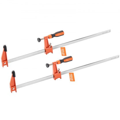 Träklämmor för träbearbetning, 2-pack 61 cm öppning, Låsbar F-klämma med 272 kg lastgräns, 63,5 mm djup, Gjutjärn och kolstål, Lättanvända, Träklämmor för träbearbetning och metallbearbetning