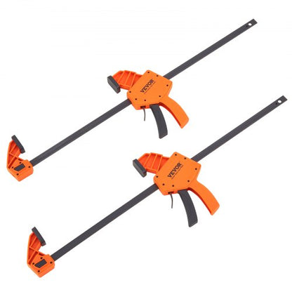 Bar Clamps for Woodworking, 2-Pack 24" One-Handed Clamp/Spreader, Quick-Change F Clamp with 300 lbs Load Limit, High-strength Plastic and Carbon Steel, Wood Clamps for Woodworking Metal Working