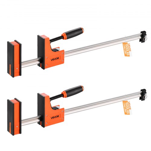 Stångklämmor för träbearbetning, 2-pack 91,4 cm parallellklämmset, F-klämma med 680 kg lastgräns, jämnt tryck, höghållfast plast och kolstål, för träbearbetning och metallbearbetning, orange
