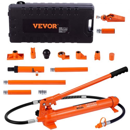 10 tons portabelt kraftpaket, hydraulcylinder med pump, domkraft med 1,4 m oljeslang, reparationsverktyg för böjd ram med förvaringsväska för bilar, garage, tung utrustning, mekaniker (22046 pund)