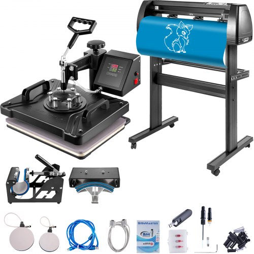 5-i-1 värmepress 30,5 x 38,1 cm vinylskärare plotter 71,1 cm mjukvarusublimering
