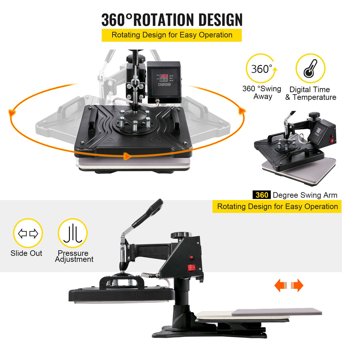 5 In 1 Heat Press 30.5 x 38.1 cm Vinyl Cutter Plotter 71.1 cm Software Sublimation
