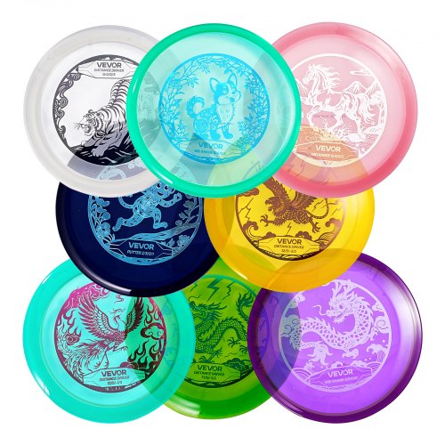 Discgolfset, 8-pack discgolfstartset, nybörjare med flygande discs för helkroppsstyrketräning, med putter, mellanregister, driver, PDGA-godkänd, för utomhusbruk, bakgård, gräsmatta, strand och park