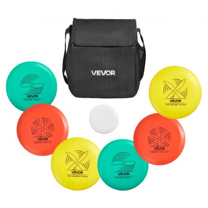 Discgolfset, 6 delar flygande skivor för nybörjare, discgolfstartset, med putter, mellanregister, driver, inklusive minimarkör, bärbar ryggsäck, för utomhusbruk, bakgård, gräsmatta, strand och park
