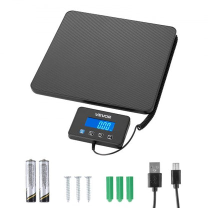 Digital Postal Scale, 10 g/100 g Dual Accuracy, 200 kg Commercial Weight Scale with Hold/Tare Function & LCD Display, Fit for Packages, Postage, Luggage, Battery & Charging Cable Included