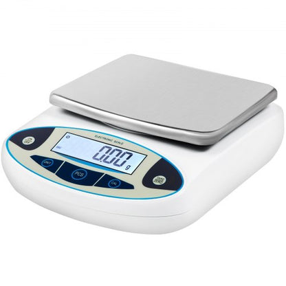 Analytisk våg, 5000 g x 0,01 g noggrannhet, elektronisk analytisk våg med hög precision, 13 enheters konvertering, räknefunktion, LCD-display, för smycken till laboratorieuniversitet (5000 g, 0,01 g)