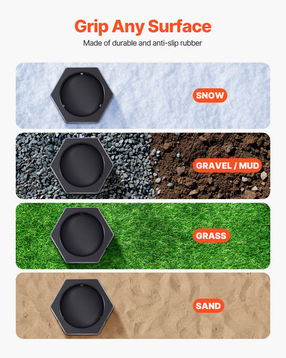 RV Leveling Pads, 4-Pack Rubber Trailer Jack Pads, Each with 5000 lbs Capacity, Jack Stabilizer Padding with Large Surface Area, Ideal for 10" Round Feet, 5th Wheels Class A/C Motorhomes Camper