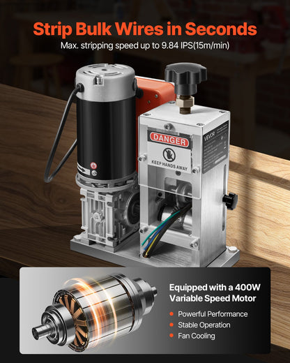 Elektrisk automatisk avisoleringsmaskin 1,5-40 mm (0,06-1,57 tum) 400W motor