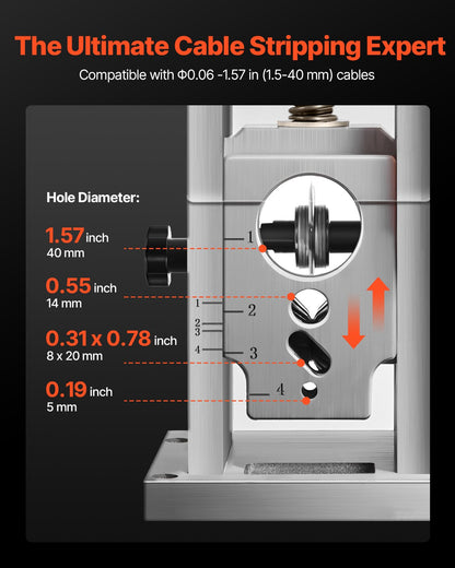 Elektrisk automatisk avisoleringsmaskin 1,5-40 mm (0,06-1,57 tum) 400W motor