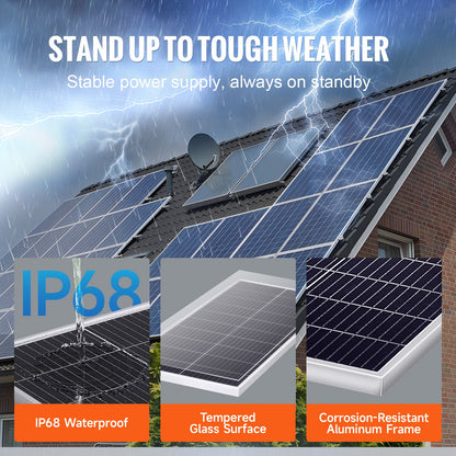 100W monokristallin solpanelssats, 12V monokristallin solpanel + laddningsregulator, 23% högeffektiv monokristallin PV-modul, IP68 vattentät för husbil, båtar, camping, off-grid-system
