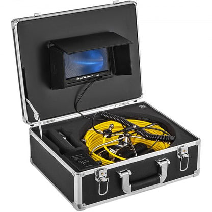 VEV avloppskamera, rörinspektionskamera 30M, avloppsinspektionsvideokamera 7” skärm rörledningsinspektionskamera avloppskamera industriell endoskop HD DVR-inspelare med 8GB-kort