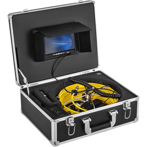 VEV avloppskamera, rörinspektionskamera 30M, avloppsinspektionsvideokamera 7” skärm rörledningsinspektionskamera avloppskamera industriell endoskop HD DVR-inspelare med 8GB-kort