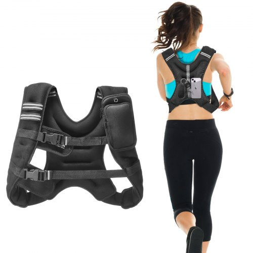 Viktväst, 12 lbs viktväst med reflekterande rand, justerbar spänne kroppsviktsväst för män och kvinnor, träningsutrustning för styrketräning, löpning, jogging, fitness och viktminskning