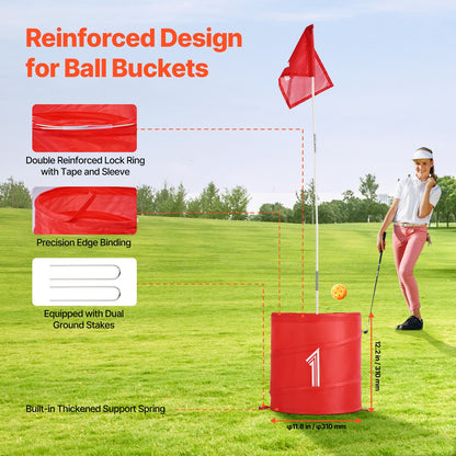 Golfspel för trädgården, golfbana med 3 hål, övningsspel för golf, chipping-spel för familjer, vuxna och barn, bärbart utomhusgolfspel för gräsmatta, gård, camping, park, strand