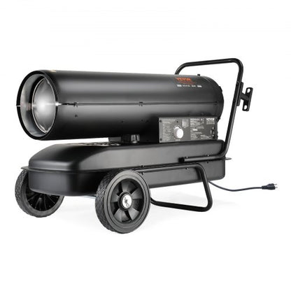 Kerosene/Diesel Forced Air Heater, 100000Btu Torpedo Space Heater, Portable with Thermostat Control,38L Tank Efficient Indoor/Outdoor Kerosene Heater For Home,Jobsite, industrial,Workshops,Black