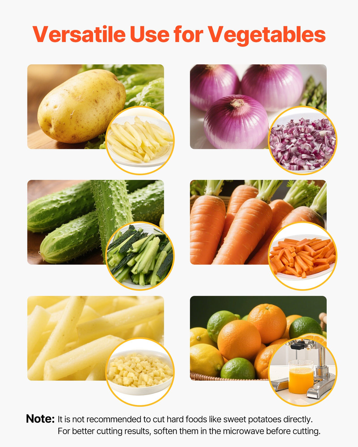 Kommersiell pommes frites-skärare, grönsaks- och frukthackare i rostfritt stål med 3 reservblad 12,7 mm 9,5 mm 6,4 mm och ett juiceblad, manuell potatisskärare för restauranger och hemmakök