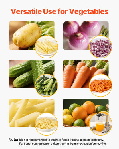 Kommersiell pommes frites-skärare, grönsaks- och frukthackare i rostfritt stål med 3 reservblad 12,7 mm 9,5 mm 6,4 mm och ett juiceblad, manuell potatisskärare för restauranger och hemmakök