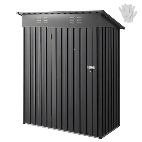 1533 x 876 x 1815 mm Metal Garden Shed, Storage Building with Lockable Door & 2 Louver Vents, Sloped Roof Metal Outdoor Storage Shed, Tool Sheds Outdoor Storage for Backyard, Garden, Patio