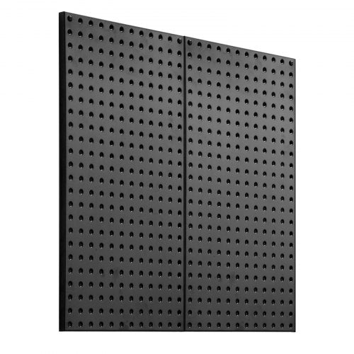 Metallpärlpaneler, 80 x 40 cm pärlplatta, 2 paneler, kraftig stålpärlplatta väggorganisatör, för vardagsrum garage verktygsförvaring arbetsbänk kontorsorganisation pysselrum kök hem, svart