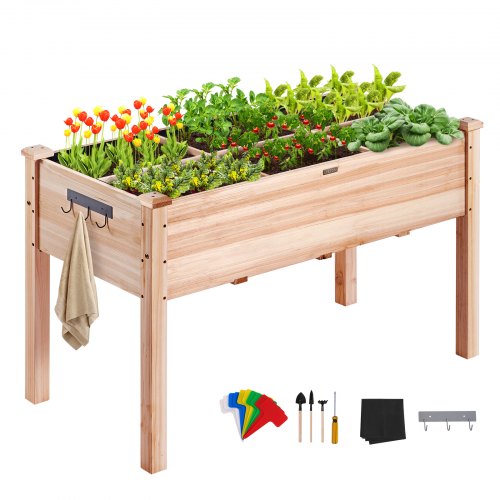 Upphöjd trädgårdsbädd i trä 120 x 58 x 76 cm blomma grönsaker örter
