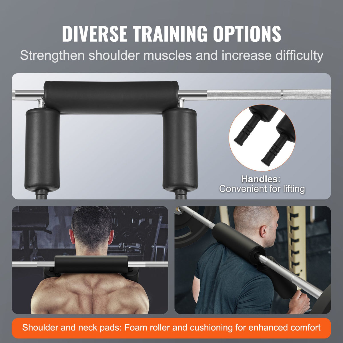 Säker knäböjsstång, 700 LBS fitnessknäböjsstång, säkerhetsknäböjsstångsfäste med axel- och armskydd, viktstång med 28 mm diameter, idealisk för knäböj framtill, utfall, rehabilitering, sjukgymnastik