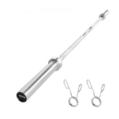 1,8 m skivstång, passar 5 cm viktskivor, förkromad skivstång med räfflat grepp för styrketräning, tyngdlyftning, knäböj, marklyft, bänkpress, curl, overheadpress, 227 kg kapacitet