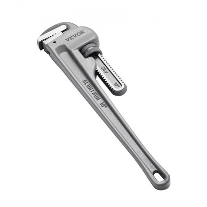 Rörtång, 18" rak rörtång i aluminium, justerbar VVS-nyckel, med höghållfast käft och ergonomiskt handtag, lätt att bära, hängbar design, för vattenrör, bilreparationer