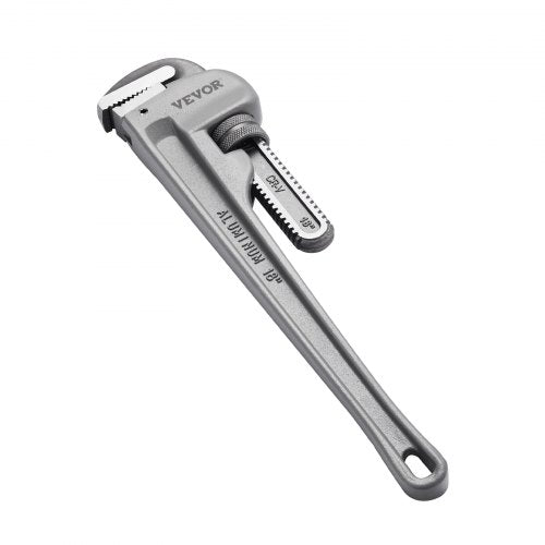 Rörtång, 18" rak rörtång i aluminium, justerbar VVS-nyckel, med höghållfast käft och ergonomiskt handtag, lätt att bära, hängbar design, för vattenrör, bilreparationer