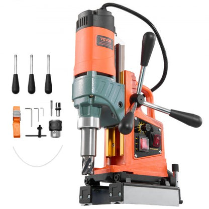 Magnetisk borrpress, 1400 W, 50 mm borrdiameter, 0-850 varv/min hastighet, reversibel riktning, magnetisk borrpress för metallytor, elektrisk borrmaskin för industri och heminredning