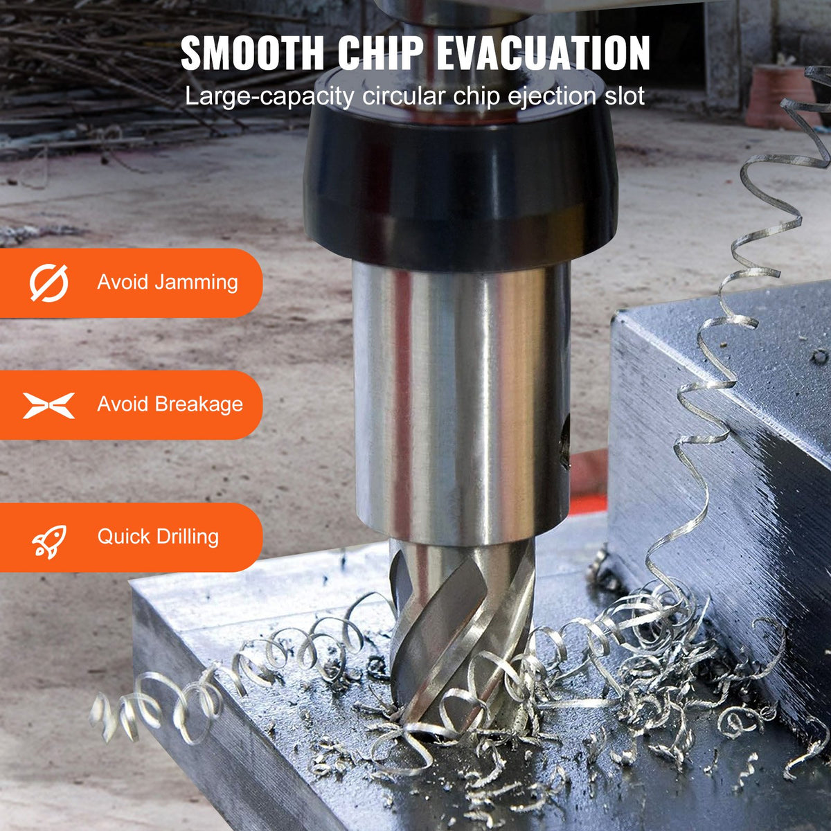 Annular Cutter Set, 6 pcs Universal Shank Mag Drill Bits, 5.1 cm Cutting Depth, 2.5 to 5.1 cm Cutting Diameter, M2AL High-Speed Steel, with 2 Pilot Pins and Portable Case, for Using with Magnetic Drills