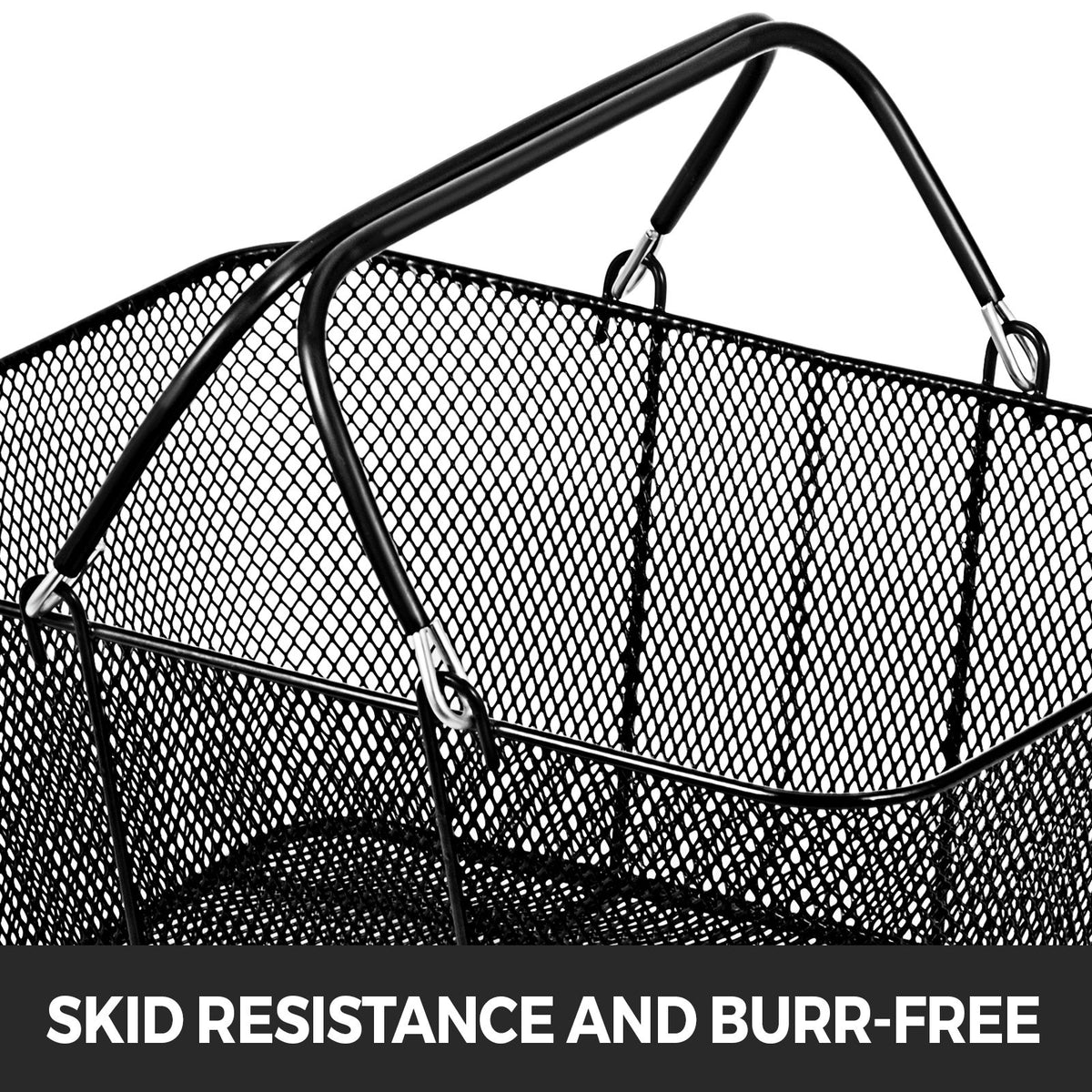 Kundkorgar med handtag, 12 delar, svart metallkundkorg, bärbar trådkundkorg, svart trådnäts kundkorgset för stormarknader, butiker, livsmedelsinköp, svart