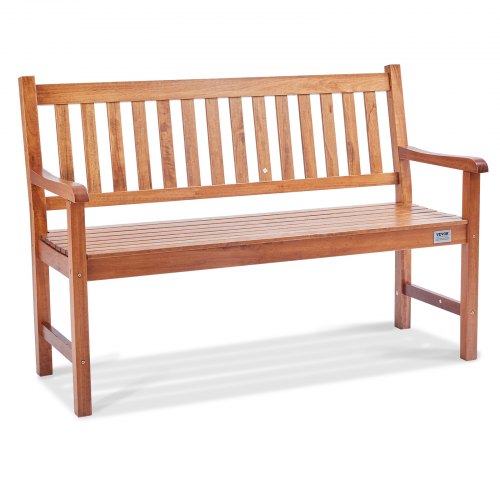 Outdoor Bench, 50 inches Wood Garden Bench for Outdoors, 800 lbs Load Capacity Bench, Outdoor Garden Park Bench with Backrest and Armrests, Patio Bench for Garden, Park, Yard, Front Porch