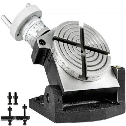 Rotationsbord 4 TUM/100 MM Horisontellt vertikalt rotationsbord Rotationsbord med 4 spår för fräsmaskin MT-2 Rotationsbord för fräsning 360 graders precisionsrotationsbord för fräsning Borrning Skruvstäd