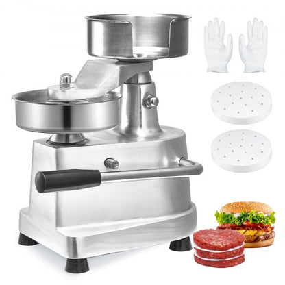 Kommersiell hamburgarpress, 130 mm/5 tum hamburgar- och nötfärspress, kraftig hamburgarpress i rostfritt stål av livsmedelskvalitet, köttformningsmaskin för kök med 1000 st. färsbiffar