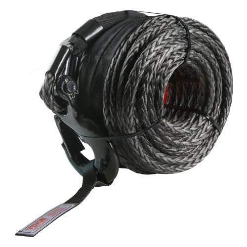 Syntetiskt vinschlina, 9,5 mm x 25,91 m 12 020 kg syntetisk vinschlina med skyddshylsa + smidd vinschkrok + dragrem, universell passform för SUV, stort terrängfordon, lastbil