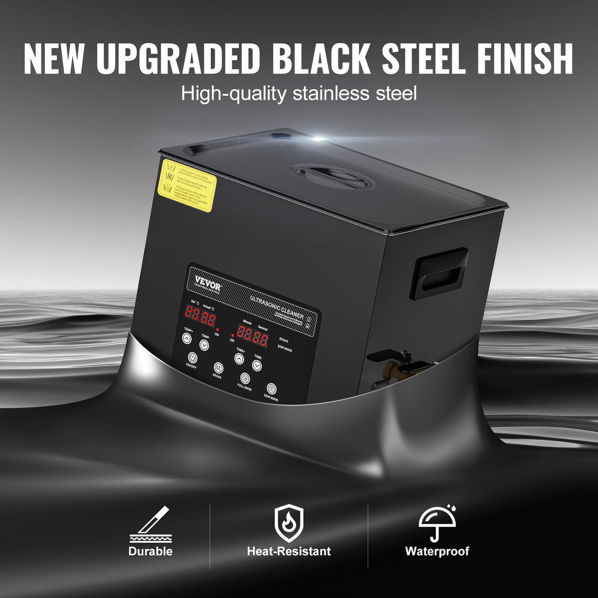 10L ultraljudsrengöring, 240W digital ultraljudsrengöringsmaskin med skonsamt läge och uppgraderad avgasning, 40kHz industriell ultraljudsrengöring med värmare och timer för retainer, smycken, verktyg