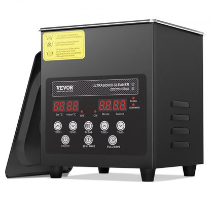 2L ultraljudsrengöring, 60W digital sonisk rengöringsmaskin med skonsamt läge och uppgraderad avgasning, 40kHz ultraljudsrengöringsmaskin med värmare och timer för smycken, glasögon, verktyg, hållare