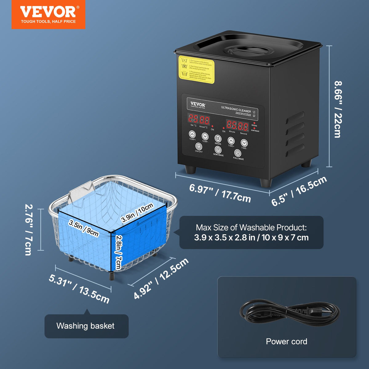 2L ultraljudsrengöring, 60W digital sonisk rengöringsmaskin med skonsamt läge och uppgraderad avgasning, 40kHz ultraljudsrengöringsmaskin med värmare och timer för smycken, glasögon, verktyg, hållare