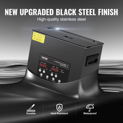 6L ultraljudsrengöring, 180W digital ultraljudsrengöringsmaskin med skonsamt läge och uppgraderad avgasning, 40kHz industriell ultraljudsrengöring med värmare och timer för retainer, smycken, verktyg