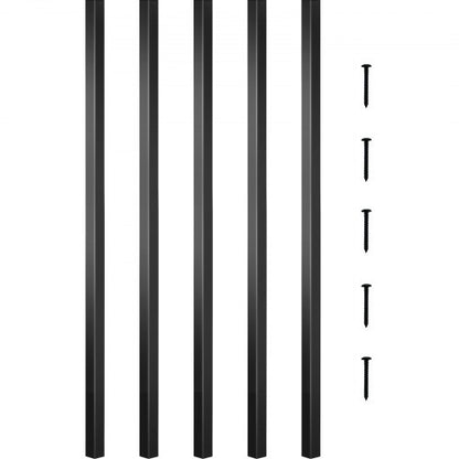 Trädäcksbaluster, 101-pack metalldäcksspindlar, 26"x0,75" trappbaluster med skruvar, däckräcke i aluminiumlegering för trä- och kompositdäck, fyrkantig baluster för utomhustrappdäck/veranda