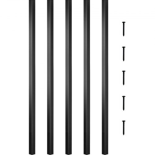 Trädäcksbaluster, 101-pack metalldäcksspindlar, 26"x0,75" trappbaluster med skruvar, däckräcke i aluminiumlegering för trä- och kompositdäck, fyrkantig baluster för utomhustrappdäck/veranda