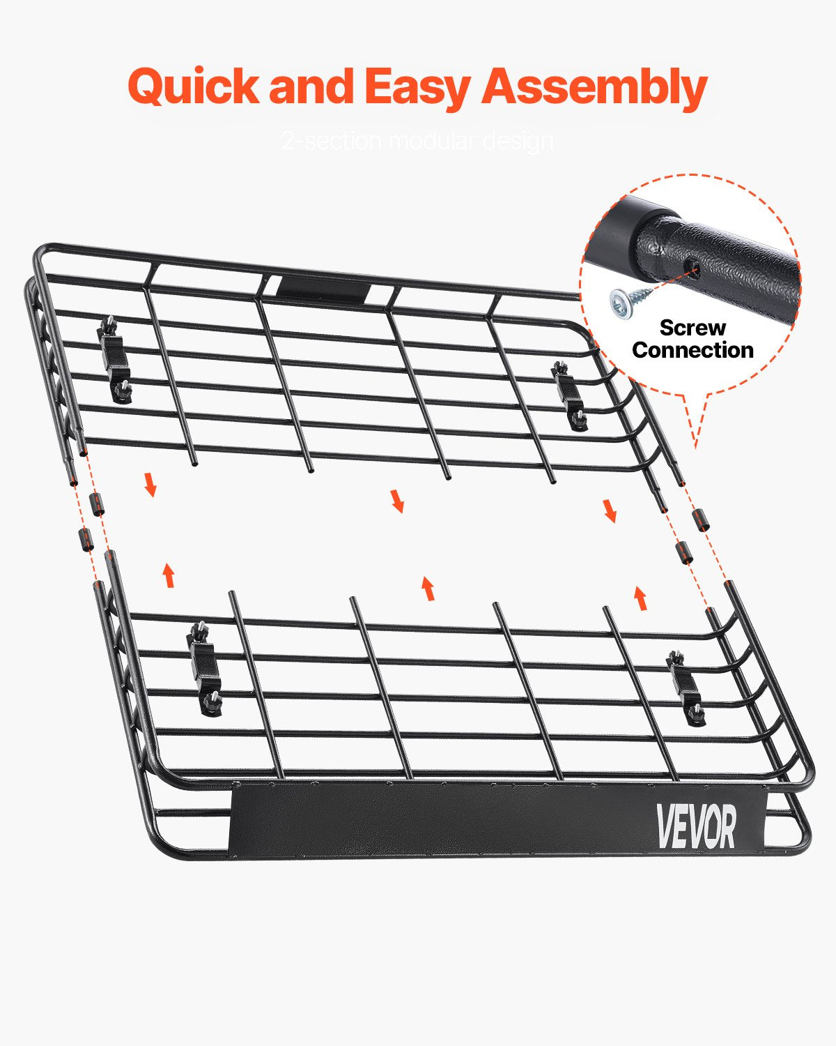 Takräcke, 102 x 136 x 10 cm, universell taklastkorg, bagagehållare för bilens tak med maxlastkapacitet på 67 kg, 10 cm staket, rostskyddat stållegering, vindskydd, för SUV-bil
