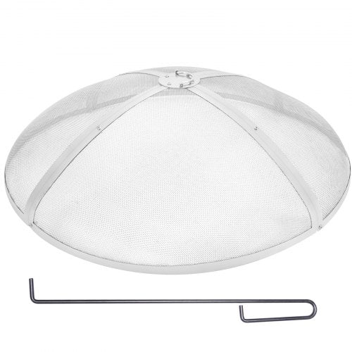 Fire Pit Spark Screen Round 36", Reinforced Heavy Duty Steel Metal Cover, Outdoor Firepit Lid, Easy-Opening Top Screen Covers Round with Ring Handle for Outdoor Patio Fire Pits Backyard