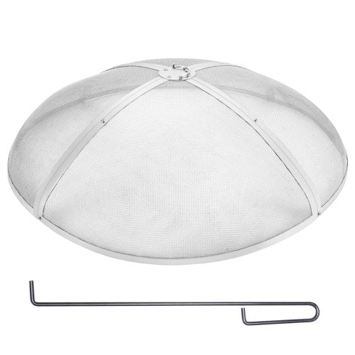 Fire Pit Spark Screen Round 40", Reinforced Heavy Duty Steel Metal Cover, Outdoor Firepit Lid, Easy-Opening Top Screen Covers Round with Ring Handle for Outdoor Patio Fire Pits Backyard