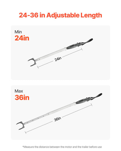 Akterspegel, 24-36 tum, justerbar båtakterspegel med kraftigt huvud, korrosionsbeständiga, lättinstallerade akterspegelskydd för utombordsmotorer under 100 hk, lämplig för rulle och släpvagn