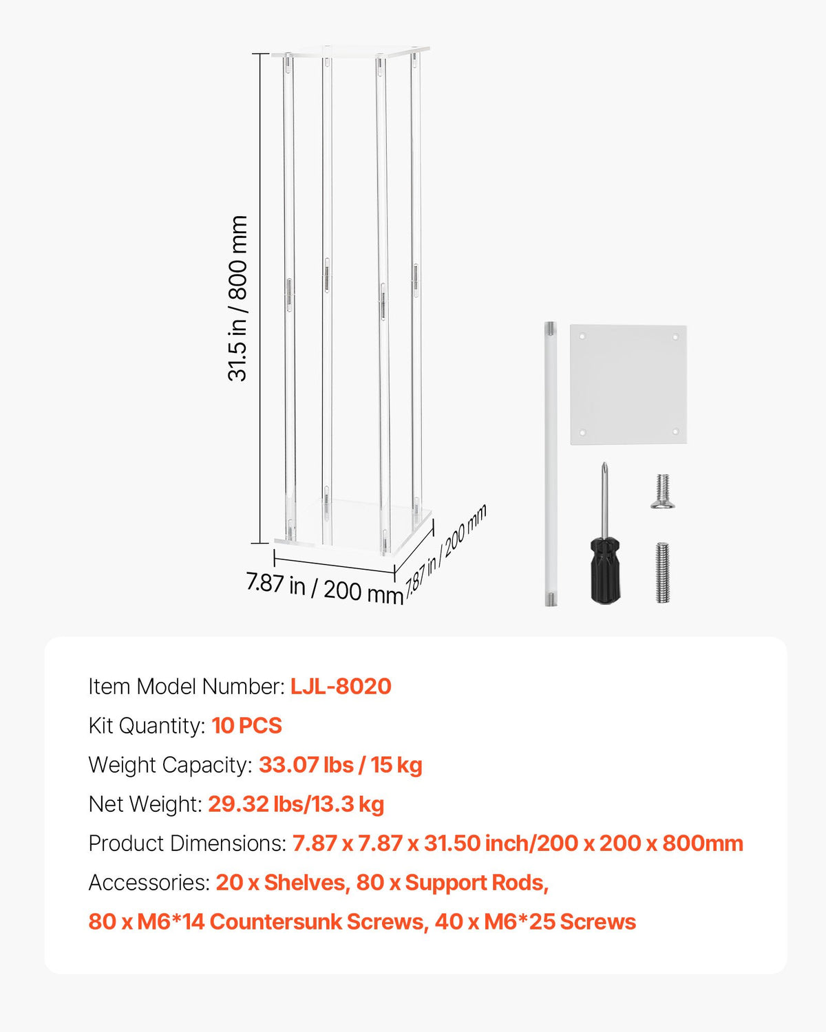 Wedding Flower Stand, 10PCS 80cm Column Flower Stand, Floral Stands with Acrylic Laminate, Cylindrical Cubic Floral Display Rack for Wedding, Party, Birthday, Home, Centerpiece Stands
