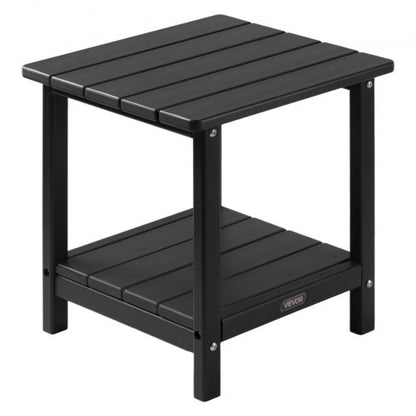 Sidobord för utomhusbruk, 450B x ​​380D x 440H mm, Dubbelskiktat HDPE-sidobord för enkelt underhåll, Tål tufft väder, Lämplig för uteplats, pool, strand, veranda, inomhus, bakgård, svart